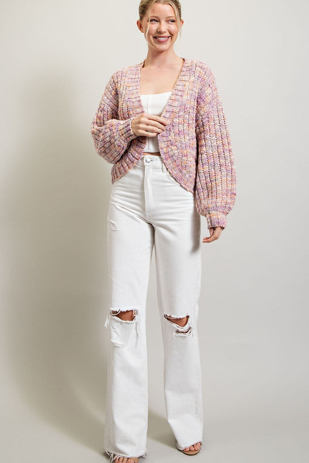 MULTI COLOR OPEN CARDIGAN