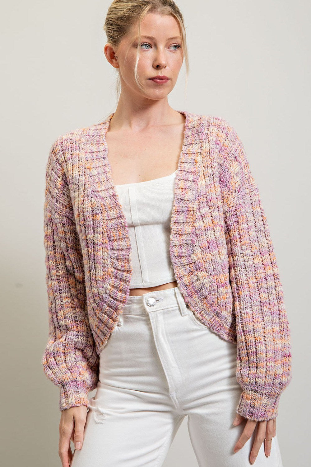 MULTI COLOR OPEN CARDIGAN