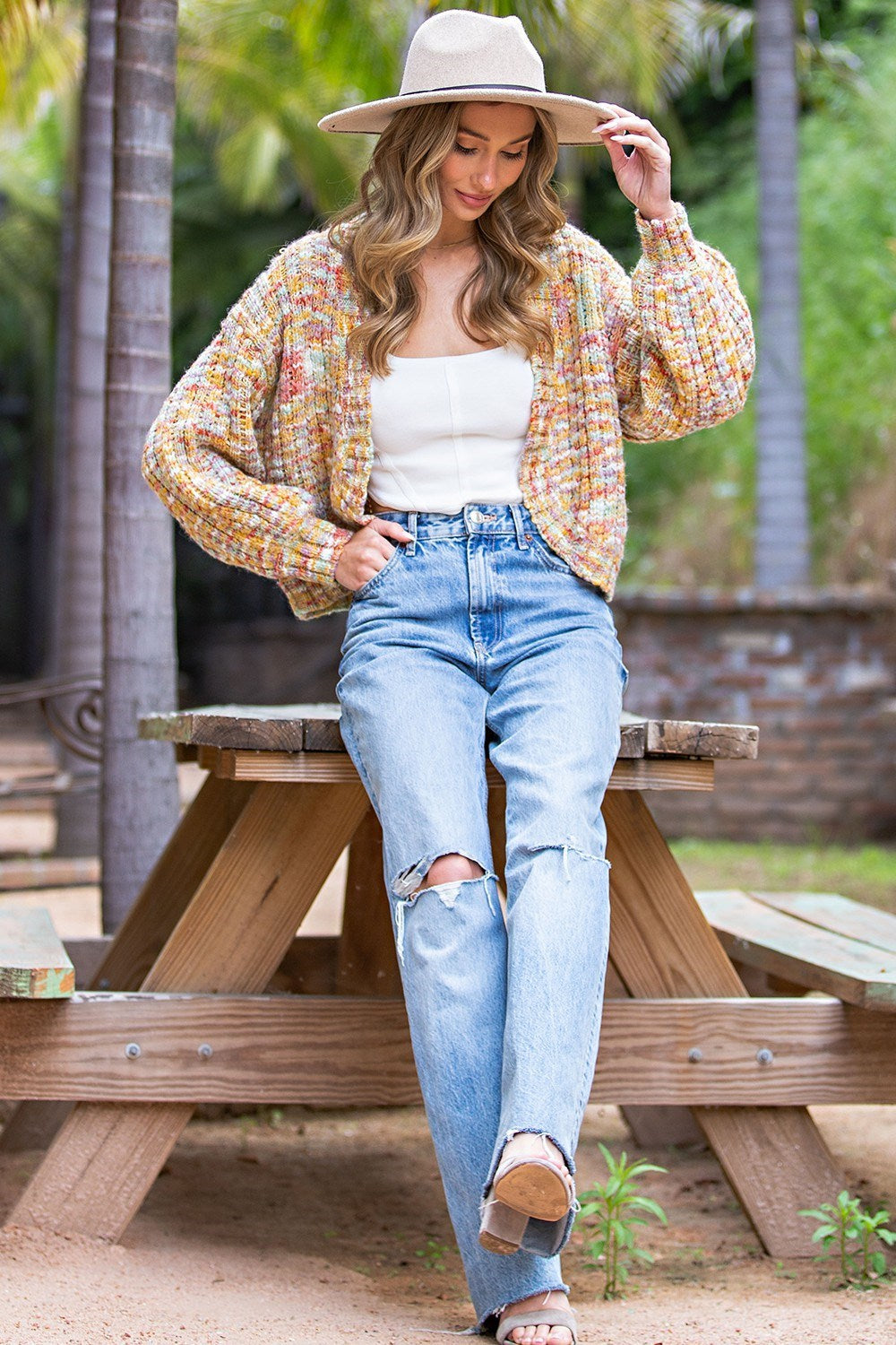 MULTI COLOR OPEN CARDIGAN