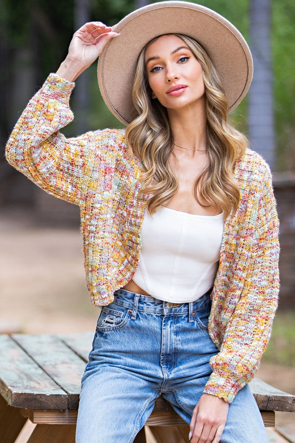 MULTI COLOR OPEN CARDIGAN