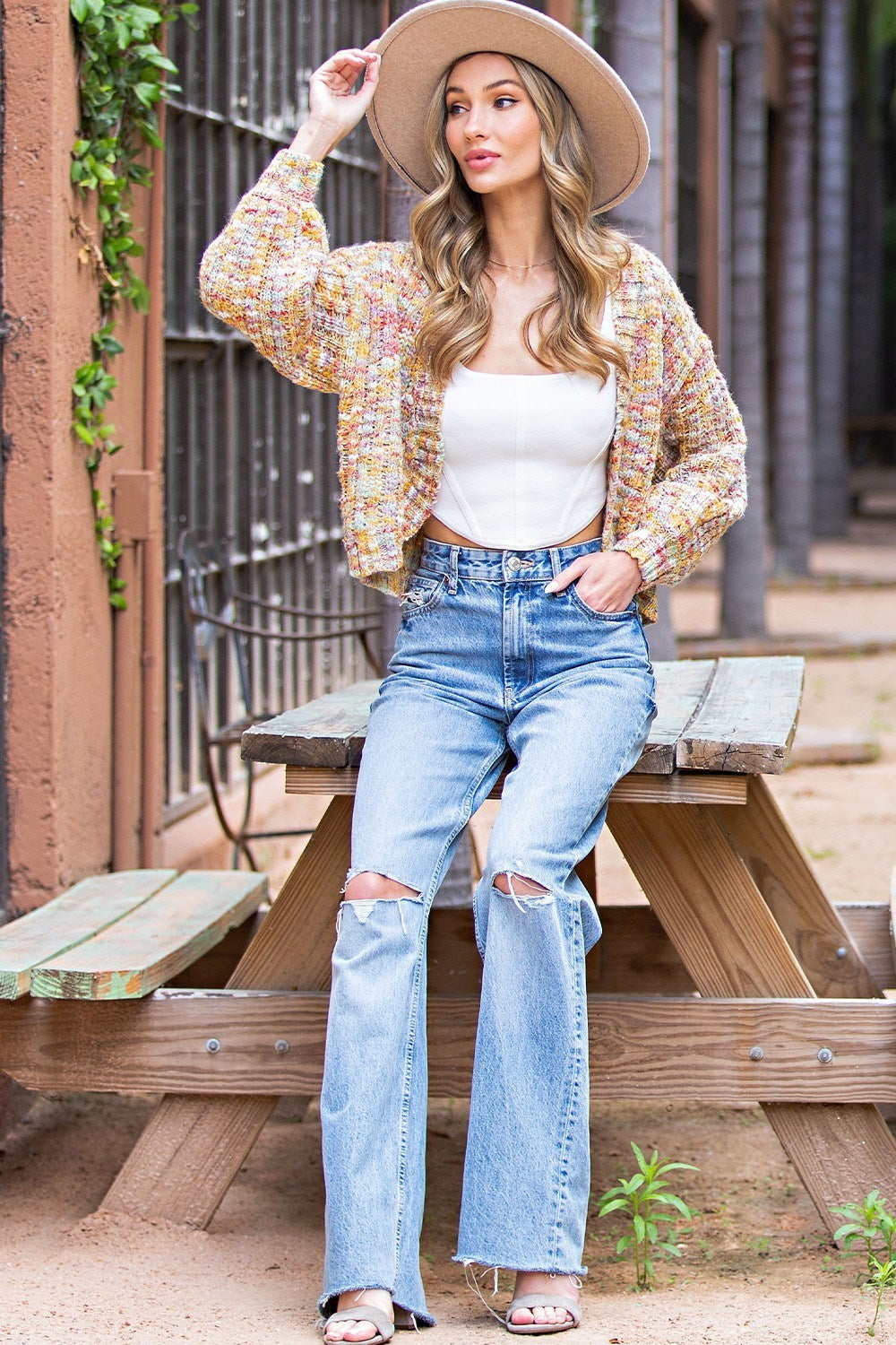 MULTI COLOR OPEN CARDIGAN