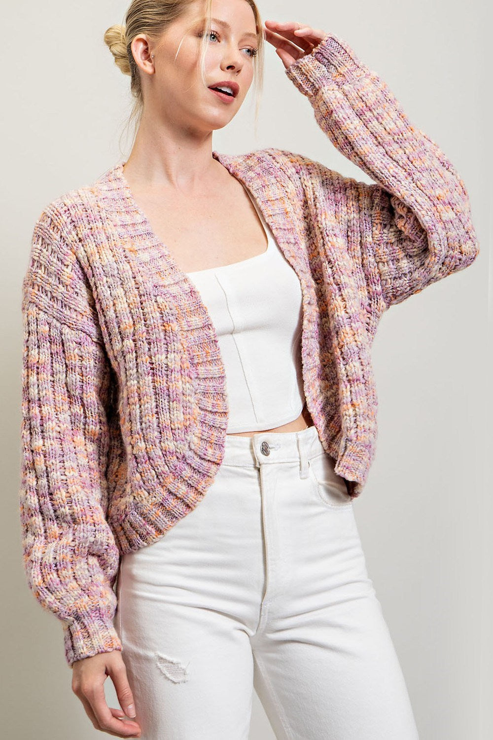 MULTI COLOR OPEN CARDIGAN