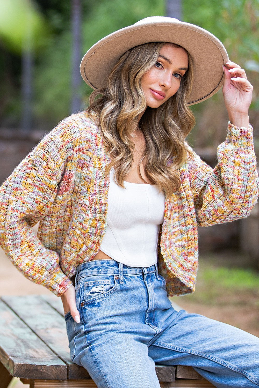 MULTI COLOR OPEN CARDIGAN