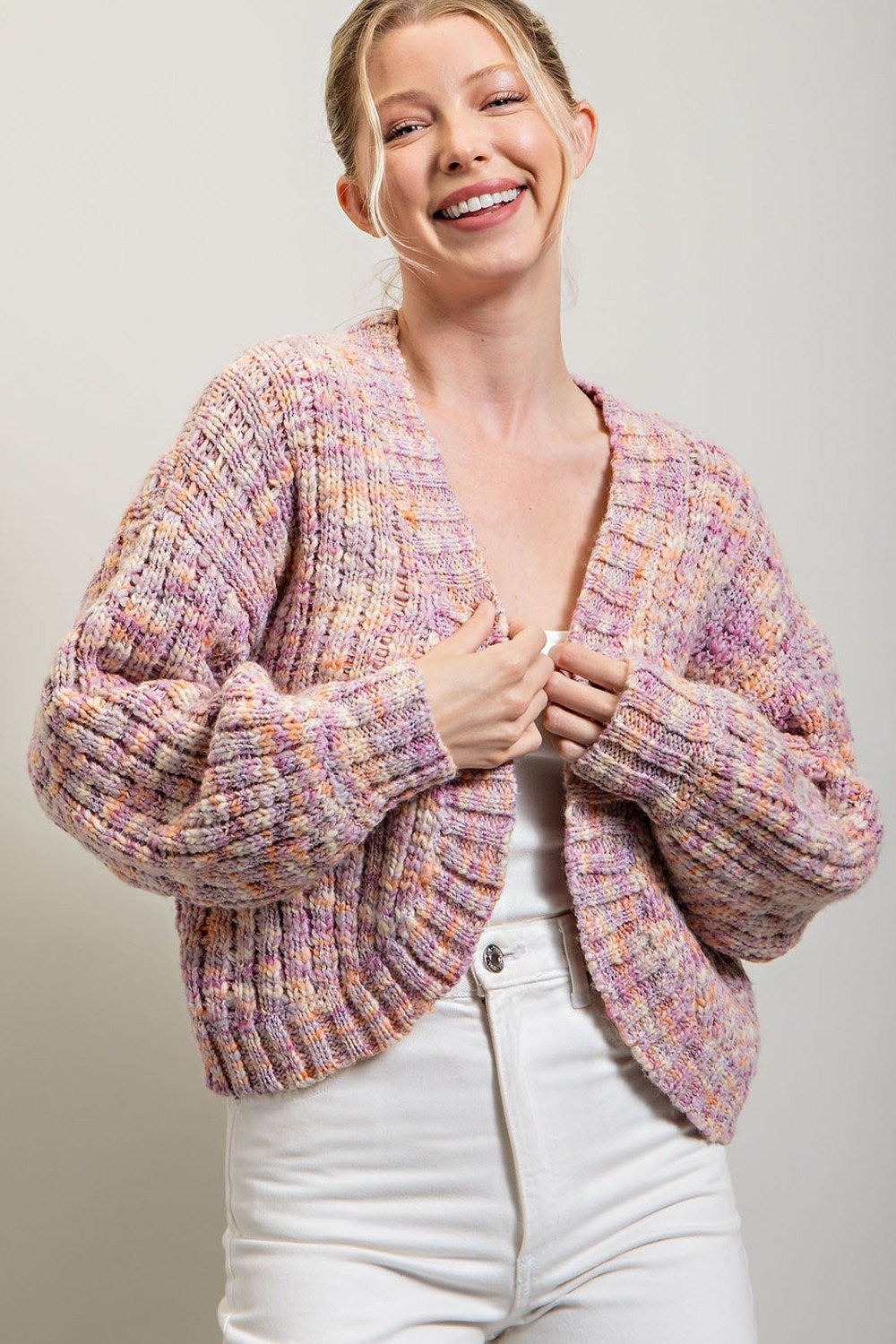 MULTI COLOR OPEN CARDIGAN