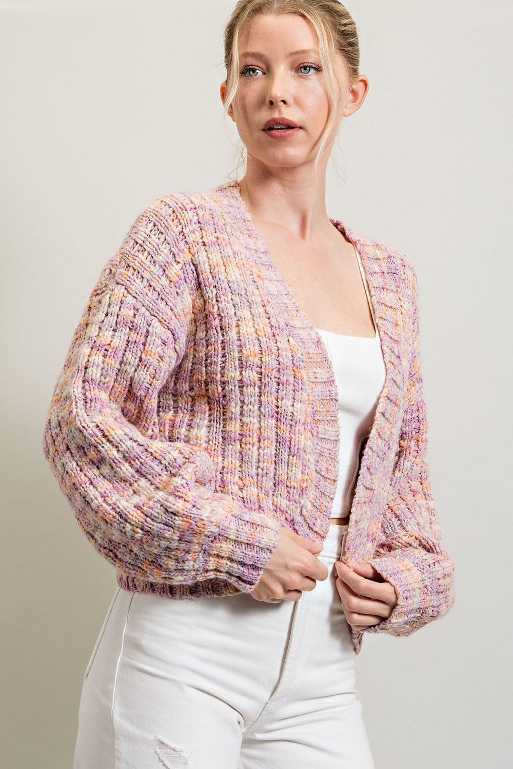 MULTI COLOR OPEN CARDIGAN