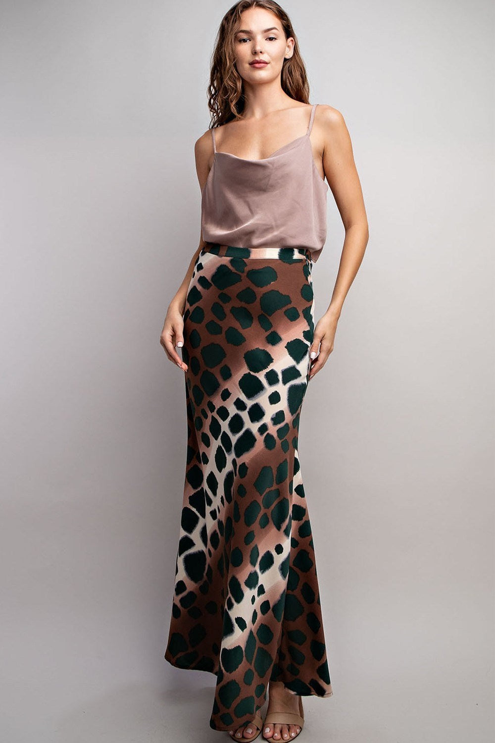 SPOTTED MAXI SKIRT