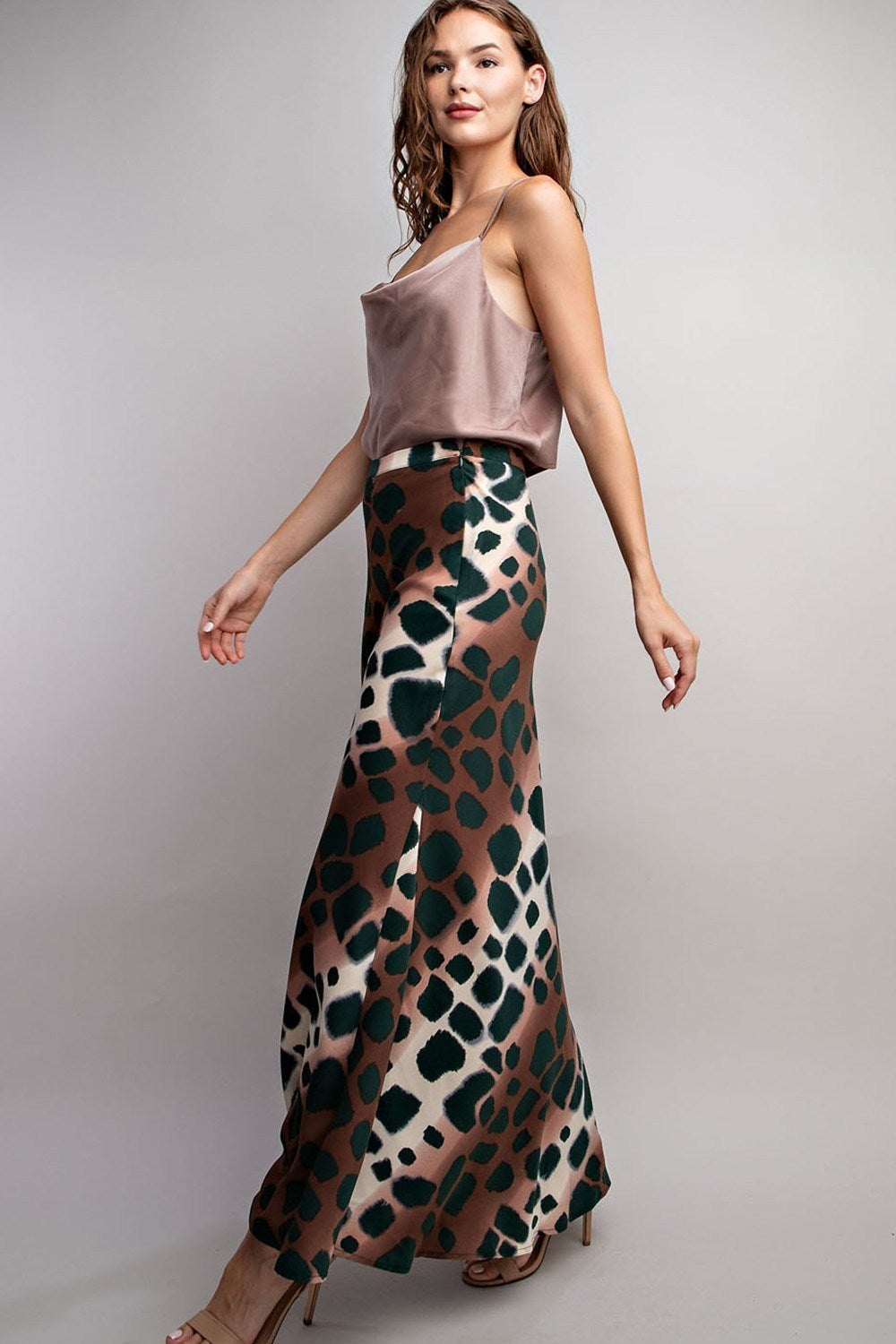 SPOTTED MAXI SKIRT