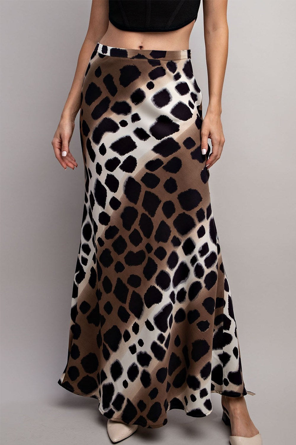 SPOTTED MAXI SKIRT