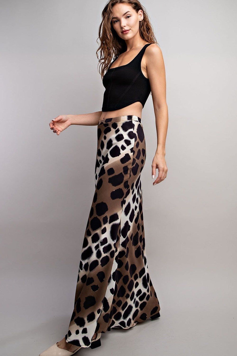SPOTTED MAXI SKIRT