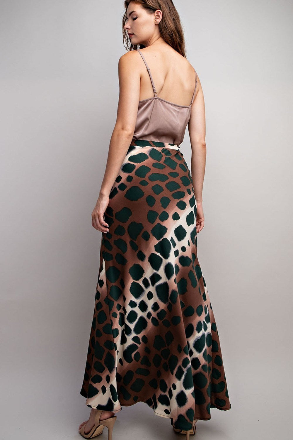 SPOTTED MAXI SKIRT