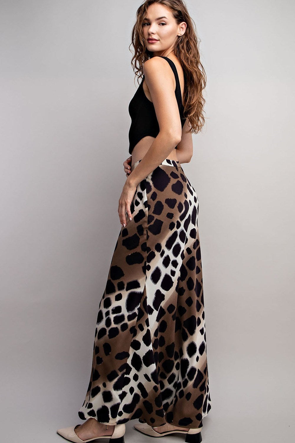 SPOTTED MAXI SKIRT