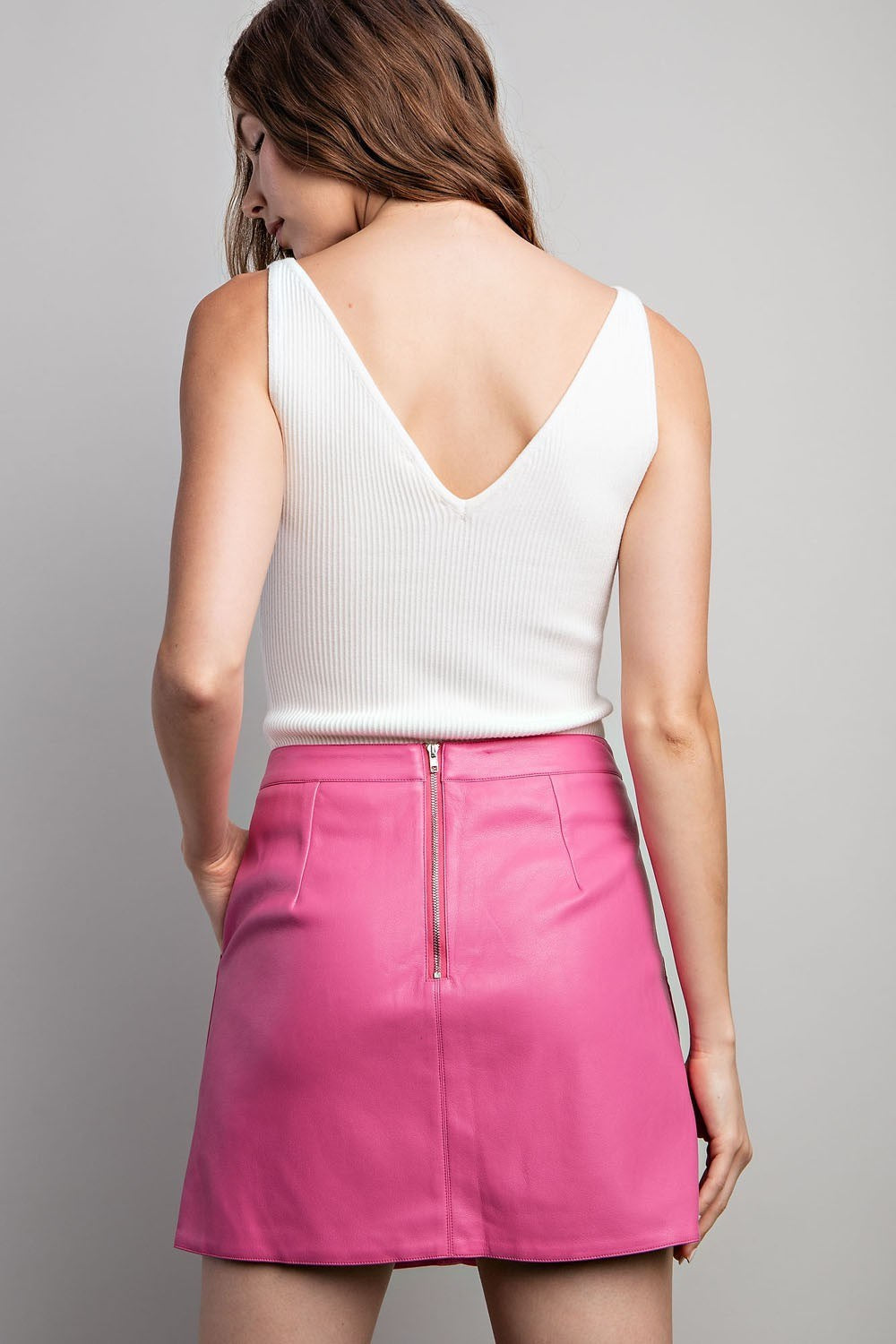 PLEATHER POCKET MINI SKIRT