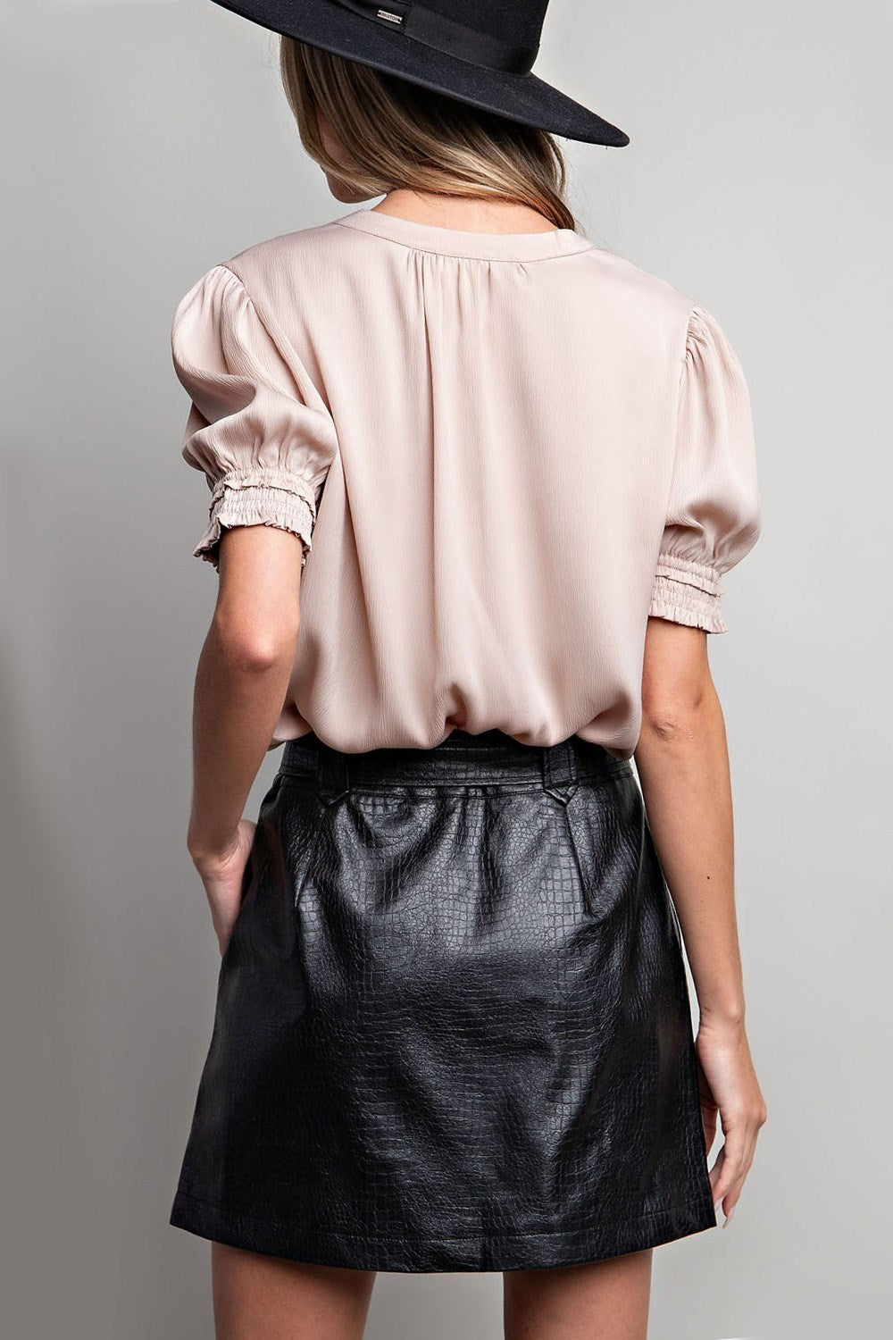Pleather Tie Waist Mini Skirt