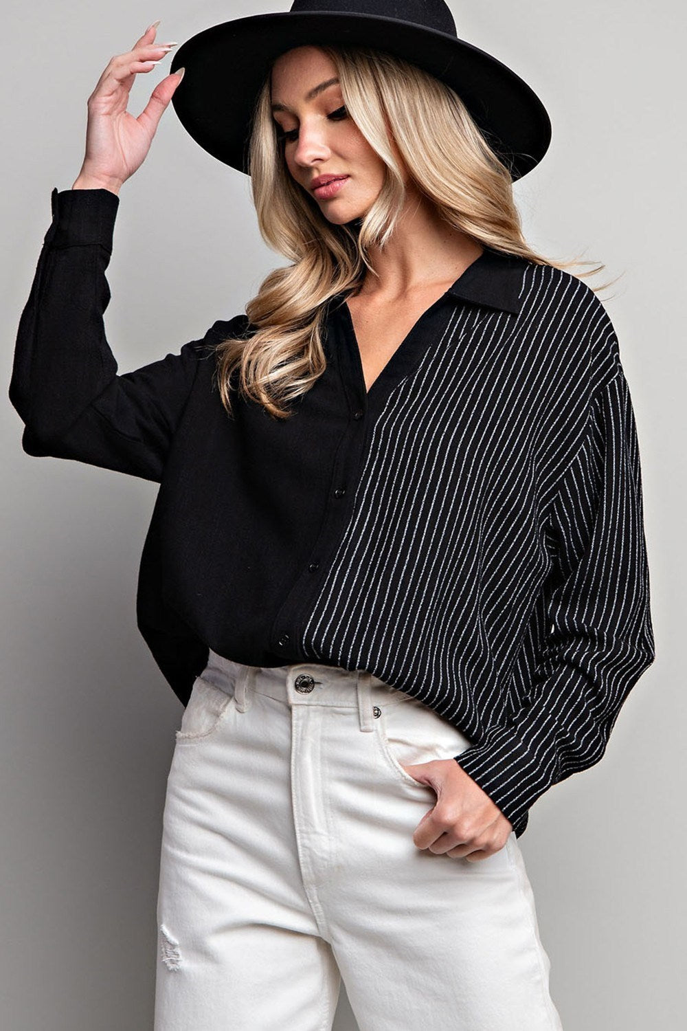 STRIPE BUTTON DOWN SHIRT